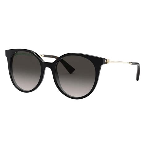 Valentino Round Acetate Frame With Functional Stud Sunglasses Black