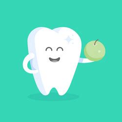 Foods For Healthy Teeth Cartoon Card Royalty Free Vector