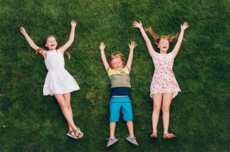 Happy Children Having Fun Outdoors Stock Photo - Image of human ...