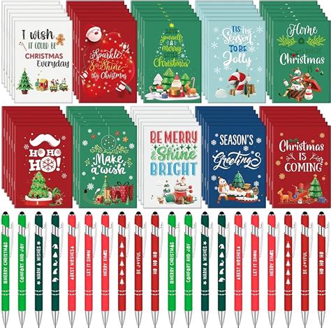 Amazon Yeaqee Pcs Christmas Notepads Ballpoint Pens Set