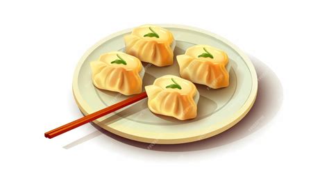 Premium Ai Image Dim Sum On Plate With Chopstick Cartoon Vector Icon