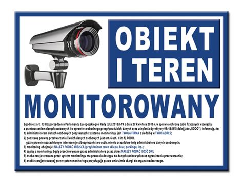 Rodo Tabliczka Tablica Obiekt Teren Monitorowany Allegro Pl