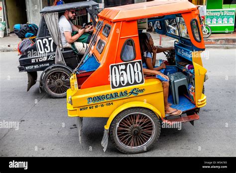 Colourful Tricycles In The Street Tagbilaran City Bohol The