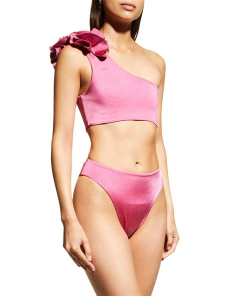 Buy Maygel Coronel Dione Ruffled Two Piece Bikini Set Bolero Pink At