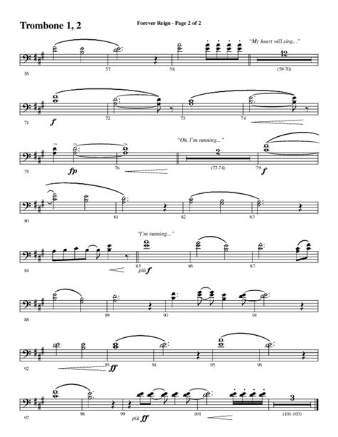 Forever Reign Choral Anthem Satb Trombone Sheet Music Pdf Word Music