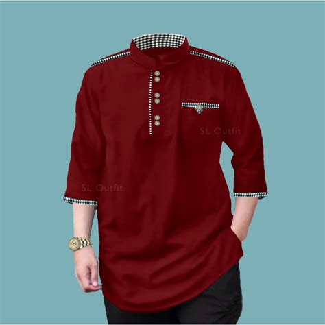 Jual Baju Koko Kurta Pria Muslim Atasan Baju Pria Dewasa Kurta Tojiro