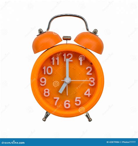 Orange Alarm Clock Stock Photo Image Of Alert Bell 42879984