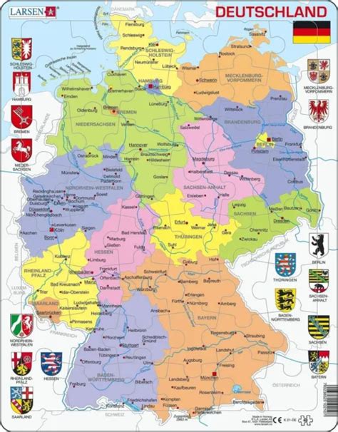 Larsen K Mappa Politica Della Germania Edizione Tedesco Puzzle Inc