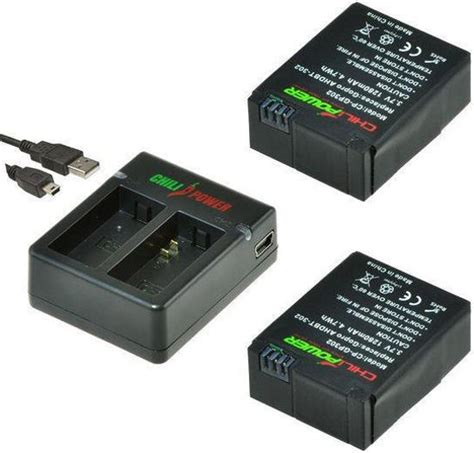 2 X AHDBT 302 Accu S Voor GoPro Hero3 En Hero3 Inclusief USB Duo Lader