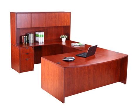 Bow Front U Shaped Desk With Hutch Custom Options