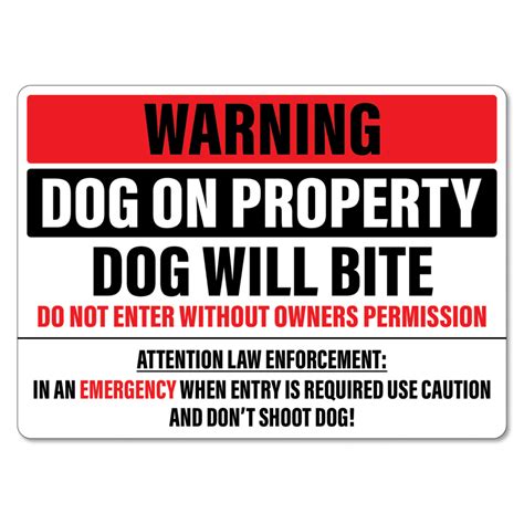 Warning Dog On Property Sign Landscape The Signmaker