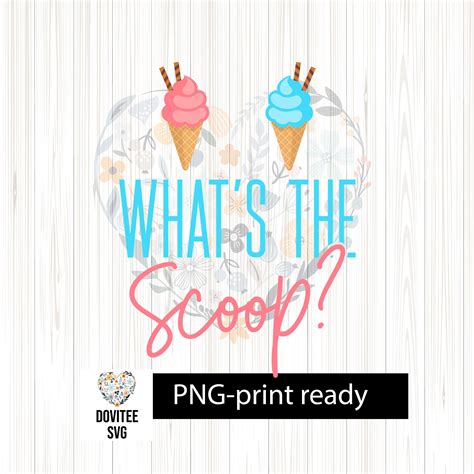 Gender Reveal Png Ice Cream Cone What S The Scoop File Etsy