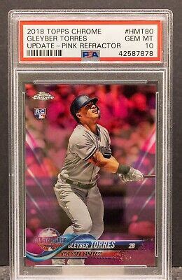 7878 Gleyber Torres 2018 Topps Chrome Update Pink Refractor HMT80 RC