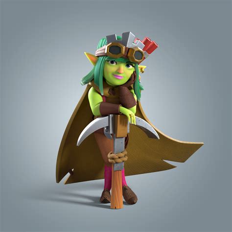 Surface Digital Clash Of Clans Goblin Archer Queen