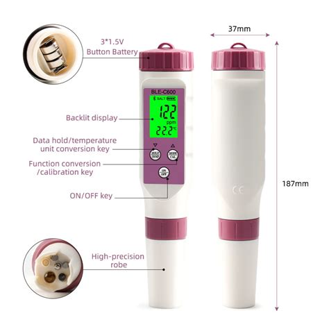 Medidor En Inteligente Ph Tds Ec Orp Salinidad Bluetooth Impormel