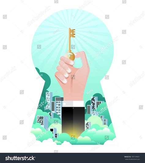 Illustration Hand Key Success Concept Stock Vector Royalty Free