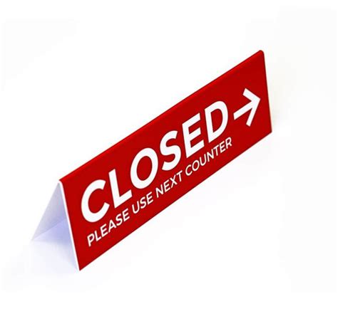 Closed Signs - Use Next Counter Tent sign