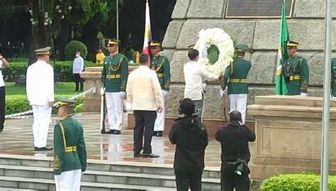 Marcos Leads The Wreath Laying Ceremony At The Rizal Monument Photos