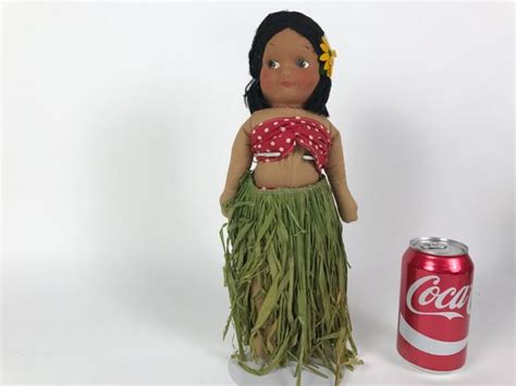 Vintage Hawaiian Cloth Hula Girl Doll Hula Girl Vintage Hawaiian Girl Boss Style