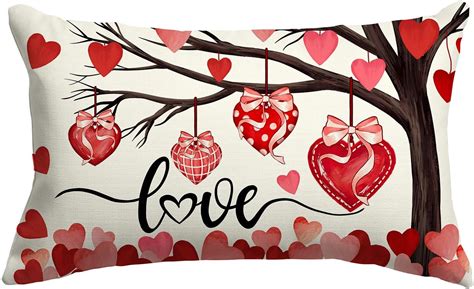 Amazon LOMCHEN Valentines Day Pillow Cover 12X20 Inch Polka Dot