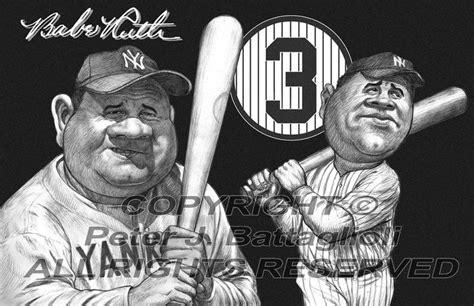 Babe Ruth Montage Caricature Limited Edition Art Print Etsy