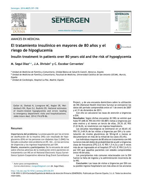 Pdf El Tratamiento Insulínico En Mayores De 80 Años Y El Riesgo De Hipoglucemia Dokumen Tips