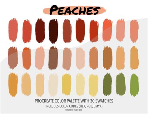 Procreate Color Palette Peaches Instant Download Digital File Color