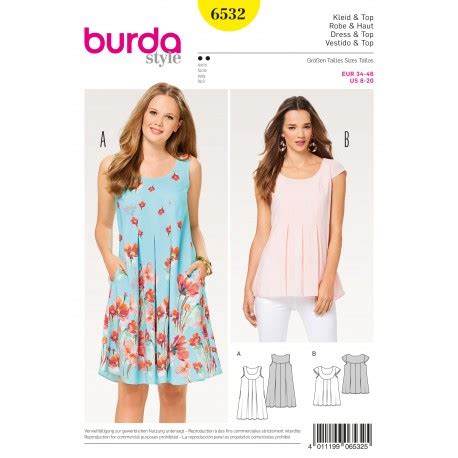 Dress Loose Dress Top Yoke Burda Sewing Pattern N6532 Ma Petite Mercerie