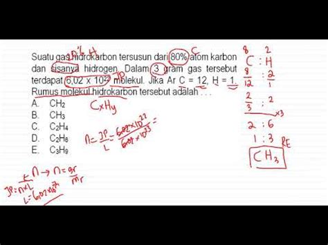 Contoh Soal Stoikiometri Menentukan Rumus Molekul Youtube