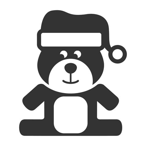 Black and white icon teddy bear 14031858 Vector Art at Vecteezy