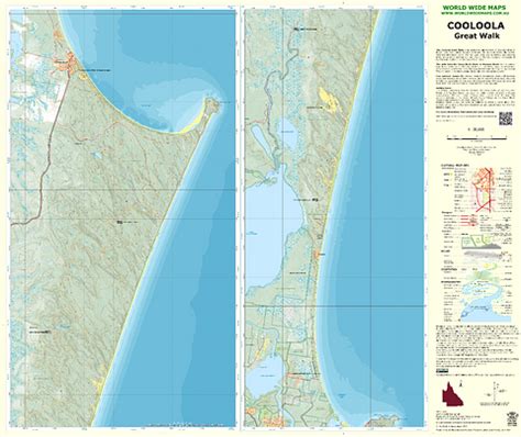 cooloola great walk map  scale world wide maps