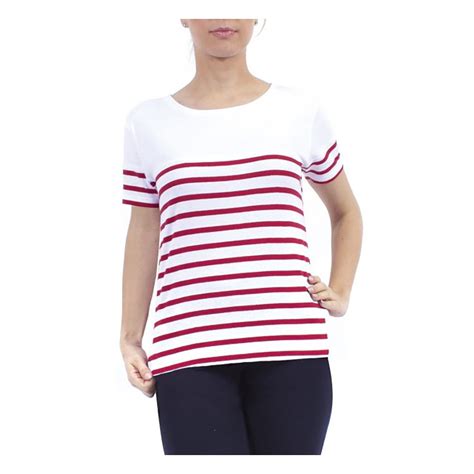 ROSELIA CAMISETA MUJER RAYAS BLANCA ROJA