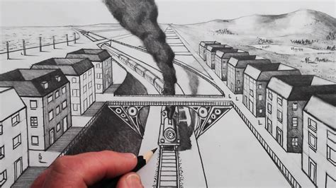 How To Draw A Train In Perspective Narrated Youtube