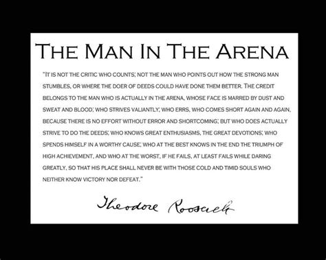 Theodore Teddy Roosevelt man in the Arena Quote | Etsy | Roosevelt ...