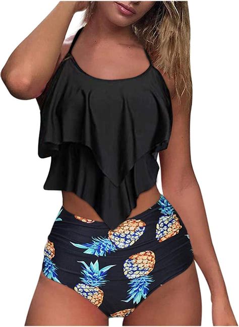 Haohag Badebekleidung Damen Bikini Bikini Top R Schen Beachwear