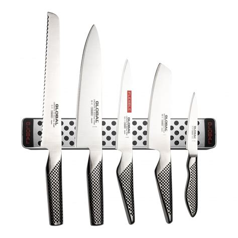 Global Knife Sets 6 Piece Knife Set With Magnetic Rack Knives From