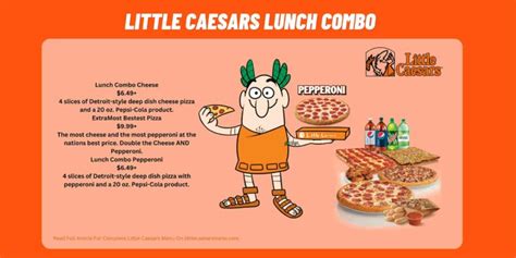 Little Caesars Lunch Combo [Prices, Hours, Calories] - Little Caesars ...