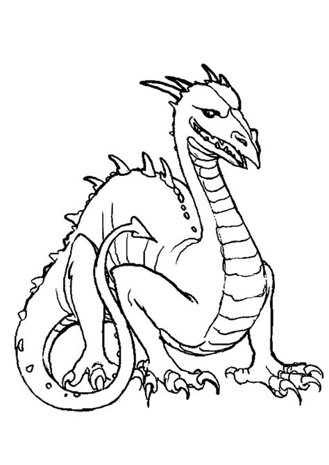 Coloriage Dragon dessin simple dessin gratuit à imprimer