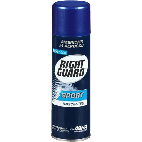 6 Pack Right Guard Sport Unscented Aerosol Antiperspirant Spray 6 Oz