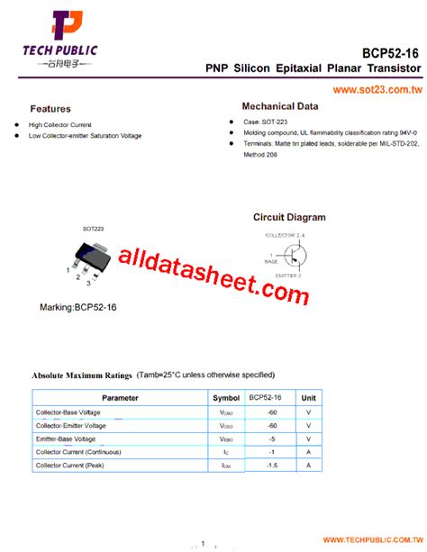 Bcp Marking Bcp Datasheet Pdf Tech Public Electronics Co Ltd