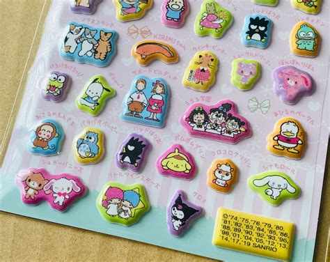 Sanrio Characters Puffy Mini Stickers Cute Kawaii Collectible Etsy