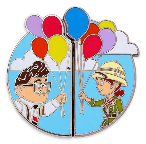 Ellie And Carl Fredricksen Disney Pixar Two Pin Set Disney Trading Pins