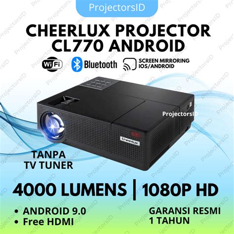 Jual Cheerlux CL770 Smart Proyektor Android Wifi 4000 Lumens