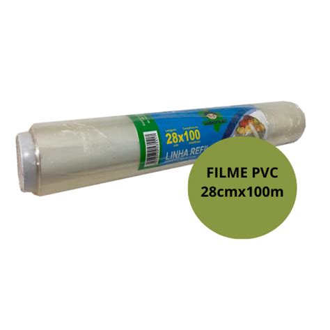 Rolo Bobina Filme Plastico PVC Esticável 28cm x 100m Cozinha Plastimpel