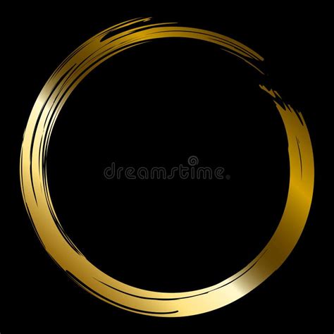 Gold Brush Circle Stock Vector Illustration Of Border 176457278