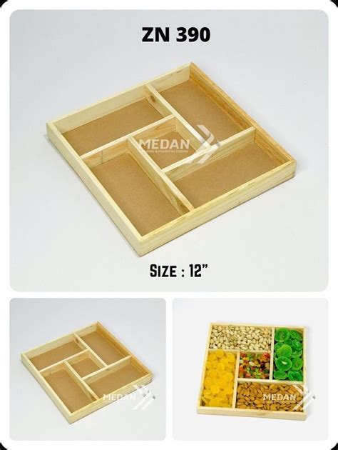 Square Wooden Pinewood Five Twist Column Tray For Gifting At Best Price