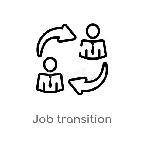 Outline Job Transition Vector Icon Isolated Black Simple Line Element