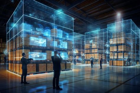 Premium Photo Futuristic Technology Retail Warehouse Digitalization