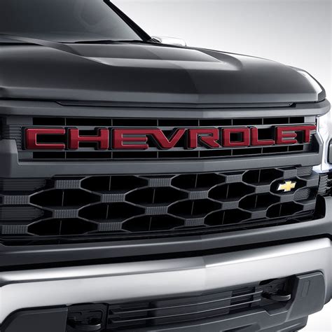 2024 Silverado 1500 Chevrolet Front Grille Letters Cherry Red Tintcoat 3d