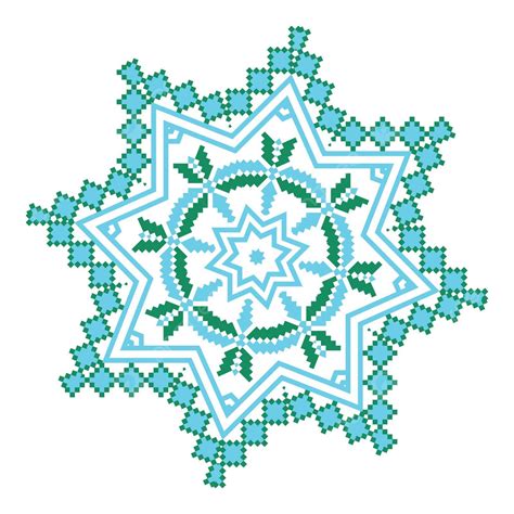 Blue And Green Geometric Patterns Of Ethnic Mandala Ornaments Vector